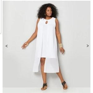 Avenue Split front flyaway midi dress